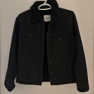 Black Lined Sherpa Jacket - Small, Old Navy